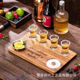 跨境木质调料盘香料容器盐边盒调酒师盐沾糖品盘鸡尾酒盘