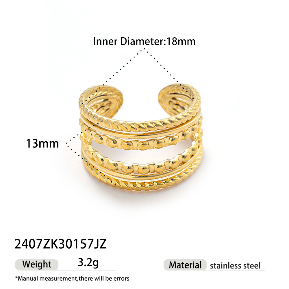 Anillo de acero inoxidable europeo y americano Tena Diseño de nicho femenino Anillo de apertura irregular retorcido Acero de titanio Joyería explosiva Mujer