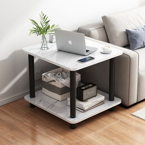 Side table for living room modern simple double-layer small coffee table small apartment sofa side table side cabinet bedside small table