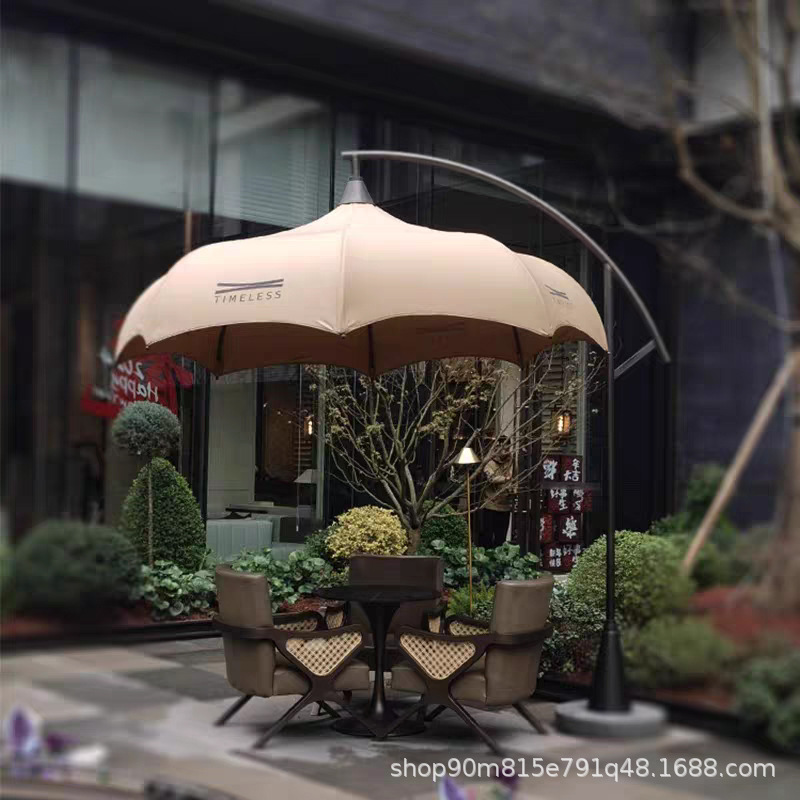 户外庭院伞咖啡厅售楼部遮阳伞别墅花园吊伞酒店露台户外伞侧边伞