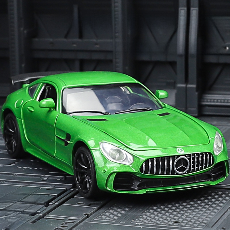 建元 仿真1/32奔馳AMG-GT綠魔合金車模兒童跑車模型擺件玩具車男