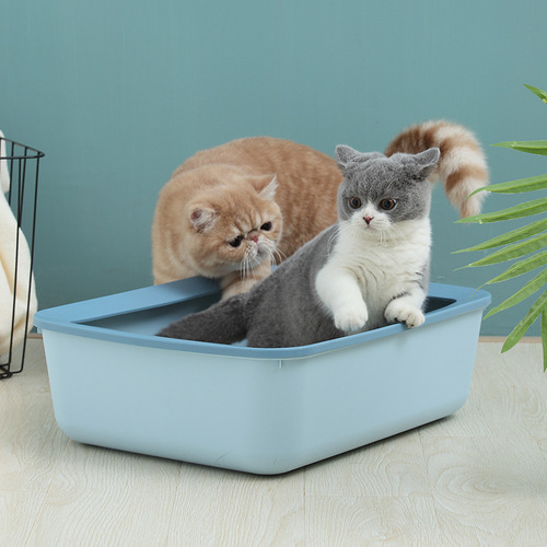 Factory Wholesale Semi-Closed Cat Litter Box Open Cat Cleaning Supplies Large Semi-Closed Cat Toilet Wholesale