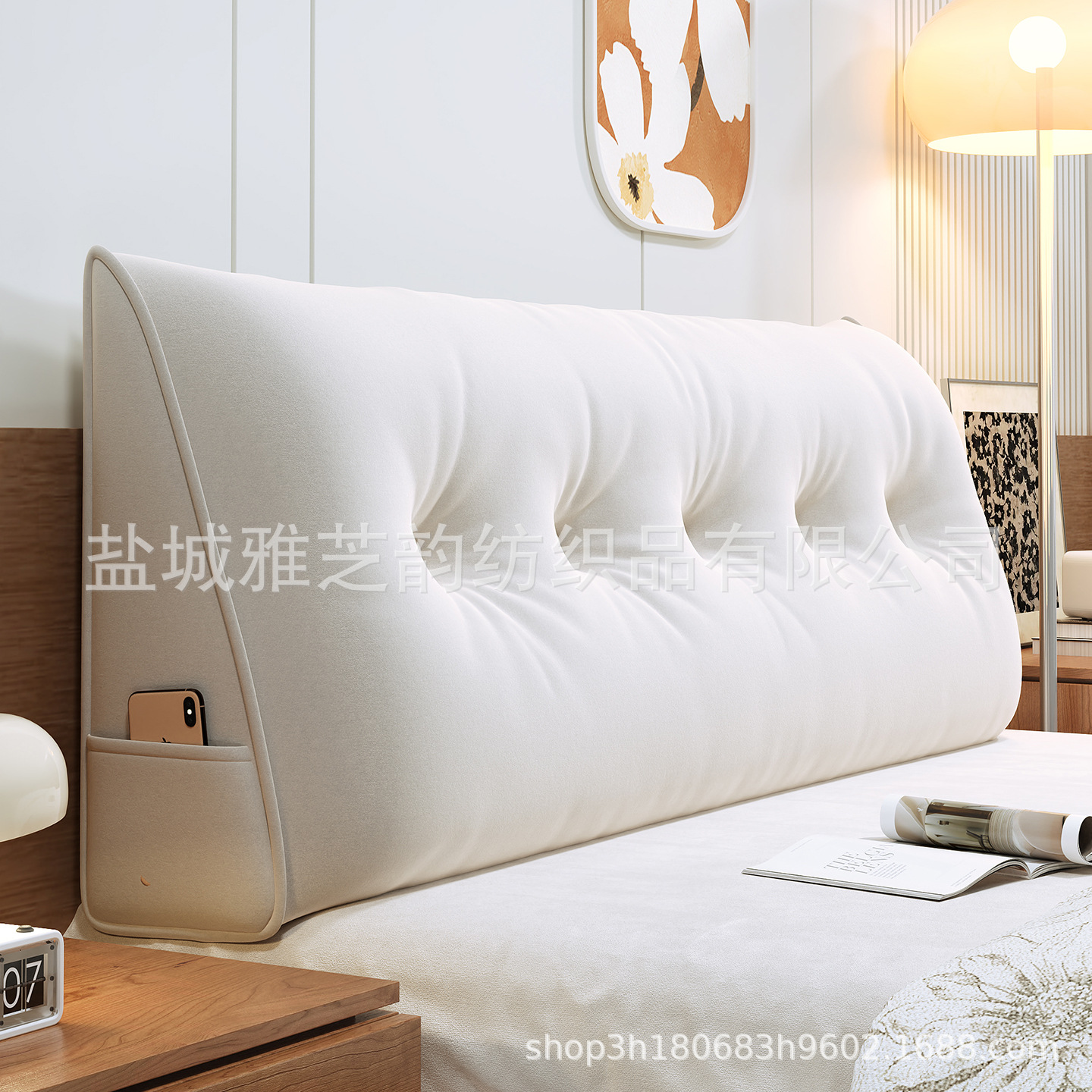 Cross-Border Small Cashmere Maternal and Infant Grade Bedside Cushion Triangle Soft Bag Backrest Anti-Collision Cushion Bed Backrest Large Backrest Removable