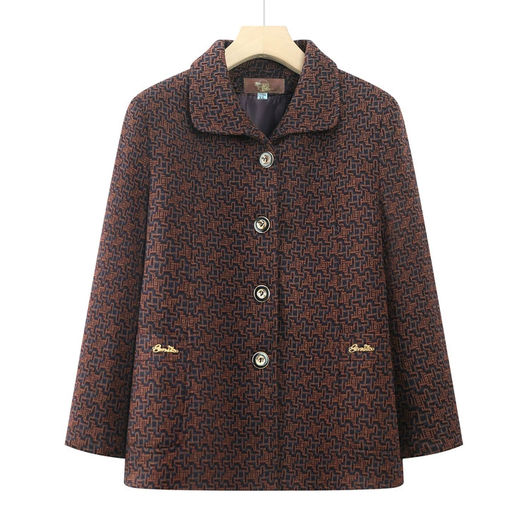 Пожилые осенние куртки бабушки в платье с отворотом 60 лет 70 мама одевается весной и осенью