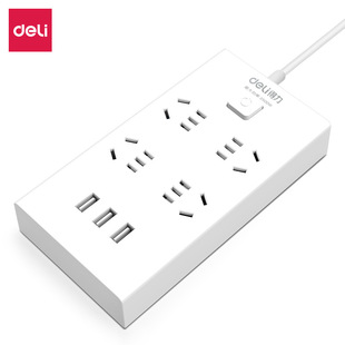 Deli Multifunctional Socket 18282/18283/18284 Power Strip 2m / 3m Socket with USB Wiring Board