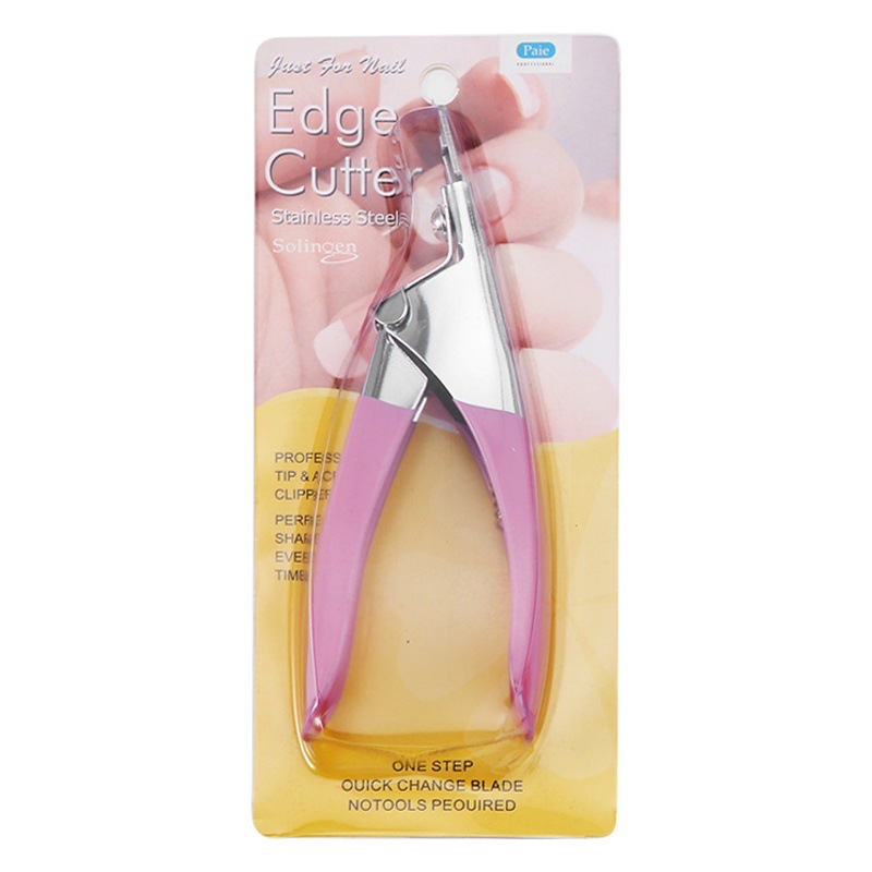 Tijeras para uñas de una línea de acero inoxidable en forma de U, cortador para extensiones de fototerapia DIY, con herramienta de formación.