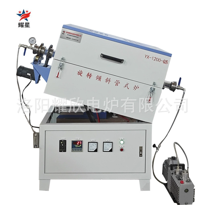 Вращающаяся печь с атмосферной трубкой Интерmittent Электрическая печь с экспериментальной трубкой Вращающаяся трубчатая высокотемпературная электрическая печь