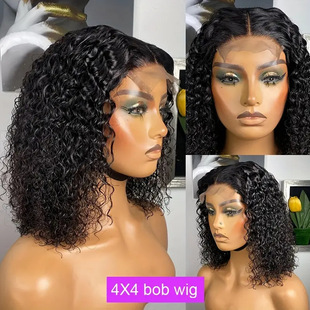 African fashion explosive head wig ladies small lace black small volume fluffy short curly hair full head cover wholesale