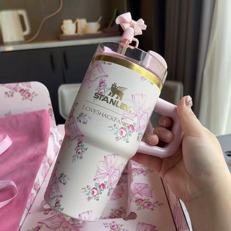 现货跨境爆款史丹利mini stanley20oz蝴蝶结吸管小容量手柄汽车|undefined