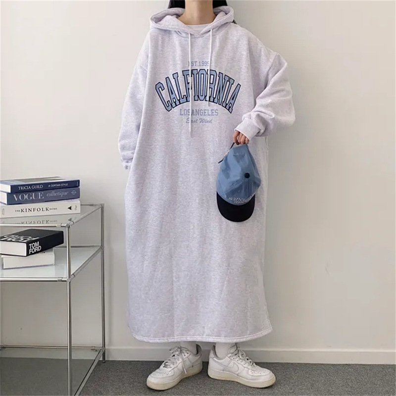 Mid-length fleece-lined plus size Sweatshirt dress Women's Spring Autumn and Winter 2024 Korean chubby girl Loose Thickened Pregnant Women's Jacket Mid-length fleece-lined plus size Sweatshirt dress Women's Spring Autumn and Winter 2024 Korean chubby girl Loose Thickened Pregnant Women's Jacket
