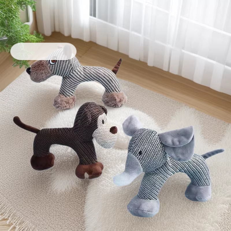 Cross-Border Dog Toy Plush Elephant Monkey Dog Squeaky Chew-Resistant Toy for Small and Medium-Sized Dogs Self-Entertainment Boredom Buster