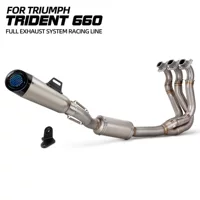 Подходит для модификации мотоцикла Triumph 660, независимая передняя часть + трехслойная выхлопная труба SC, 51 мм, универсальная