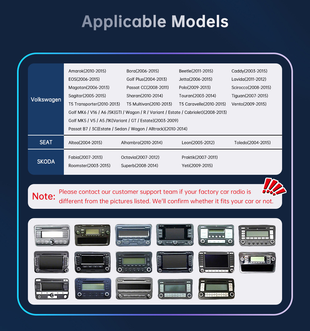 7inch Carplay Car Multimedia Display Screen Is Suitable for Volkswagen, Seat, and Skoda from 2003-2015
