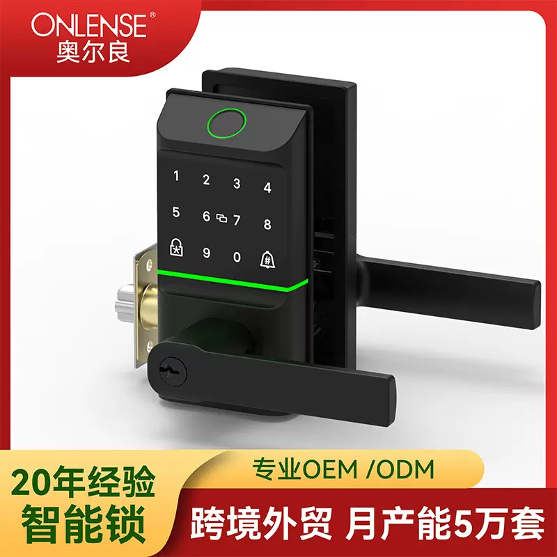 美标全自动呆锁指纹按键密码锁木门锁闭锁入户门通通涂鸦智能锁