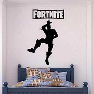 Game character finger with word fortnte pattern boy room decoration carved wall sticker