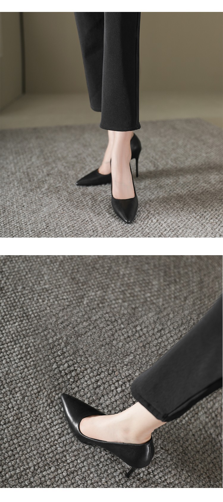 High Heels Black Stiletto Professional Comfortable Pointed Toe Elegant Commuting Flight Attendant Interview Work Women_vogvips.com