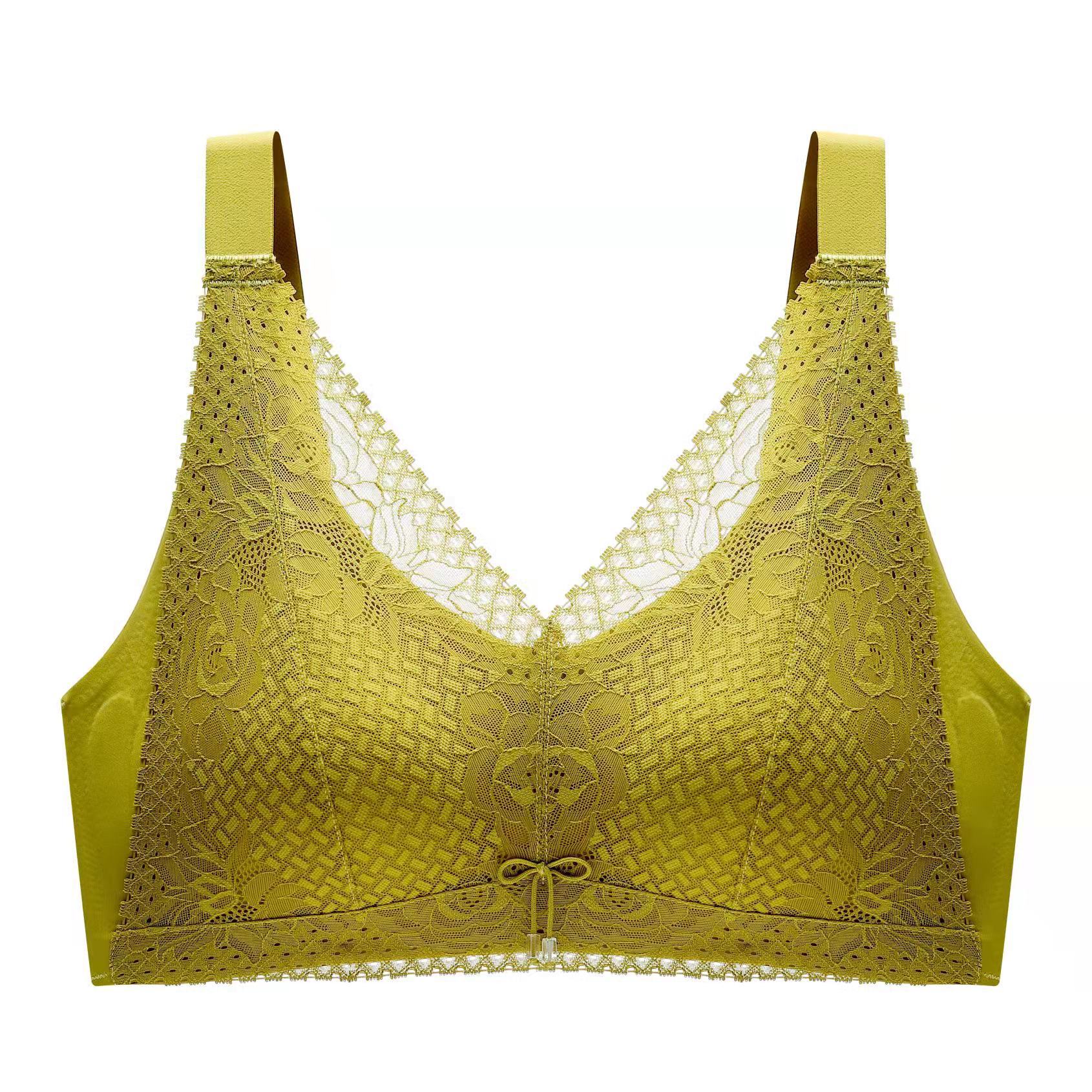 A26 Tailandia ropa interior de mantenimiento de látex de las mujeres profundo V encaje sin costuras sujetador inalámbrico sujetador de recolección de mama