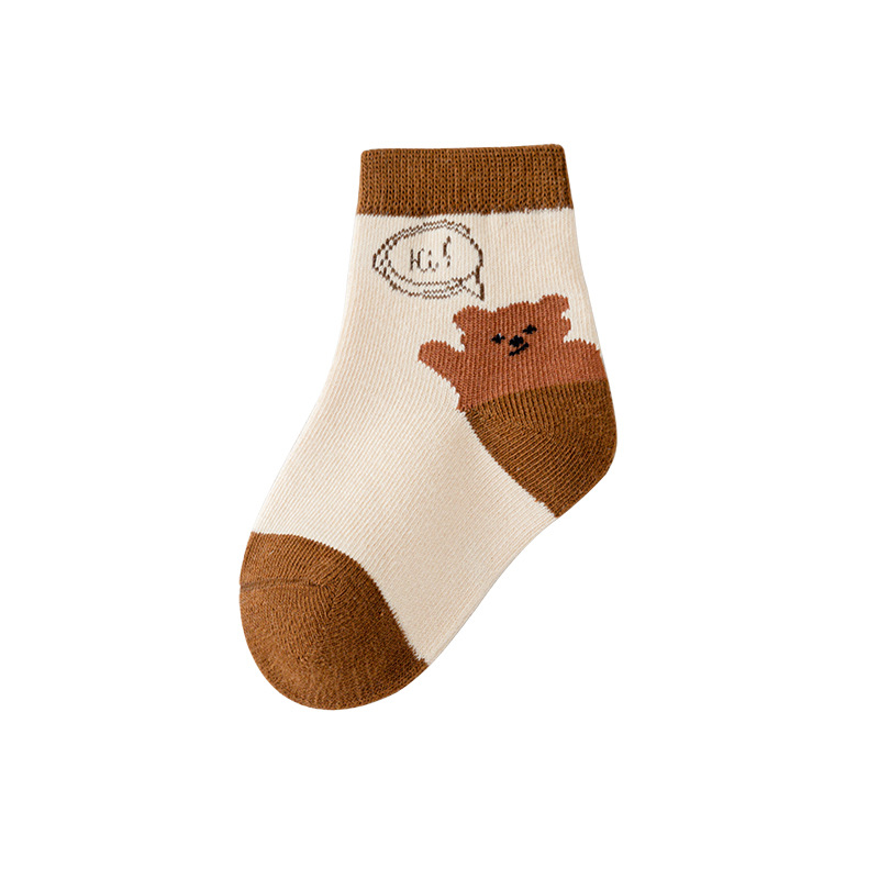 Clase A nuevos calcetines de algodón calcetines de otoño para niños de tubo medio niños niñas bebé primavera y otoño dibujos animados calcetines para niños coreanos