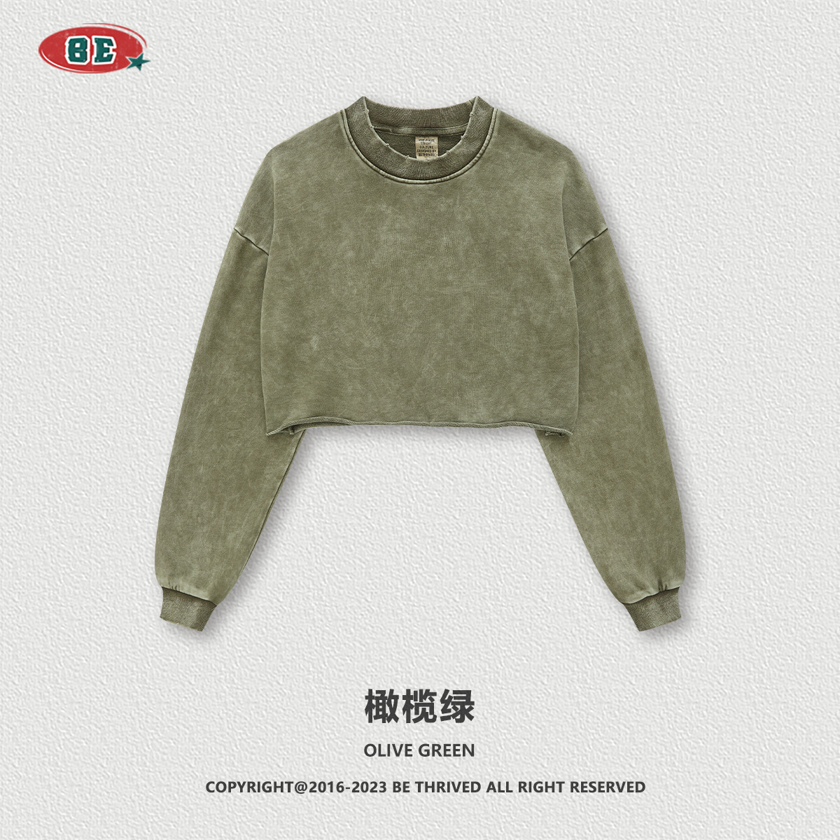 Ropa de mujer BE | Camiseta de Manga Larga con Cuello Redondo, Estilo Vintage, Desgastada y Deshilachada, para Mujer, Otoño/Invierno 2025