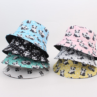 Spring and Summer Panda Double-sided Fisherman Hat Basin Hat Overseas All-match Casual Sun Hat Korean Style Personalized Couple Hat