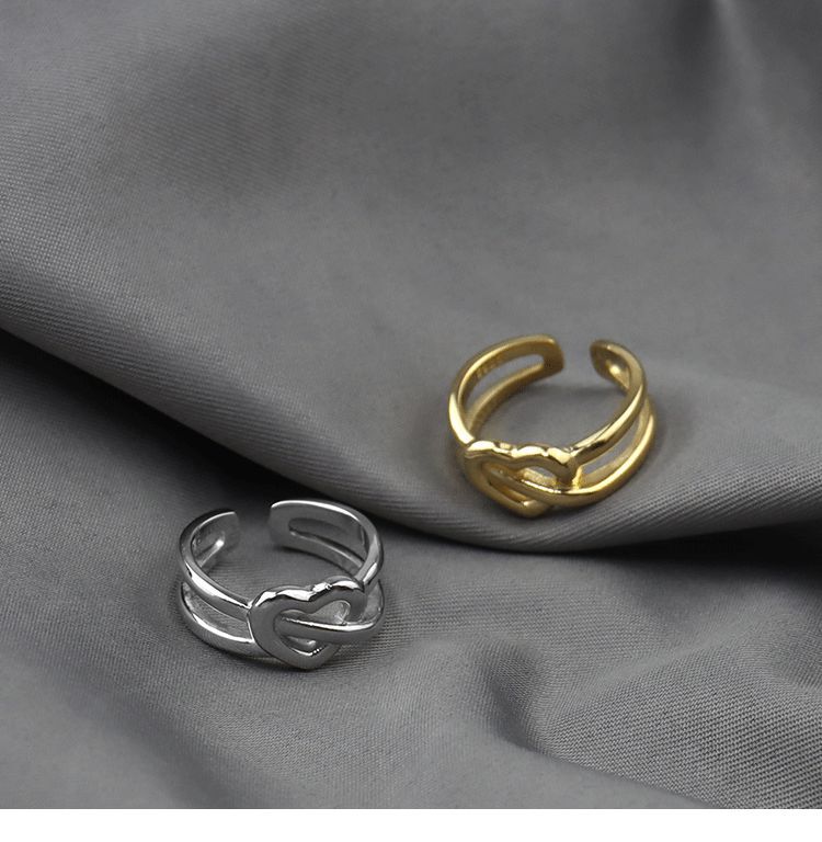 Trendy Simple Fashion Hollow out Cord for Braiding Ring Female Creative New Love Cross Girl Ring European and American Jewelrypicture5