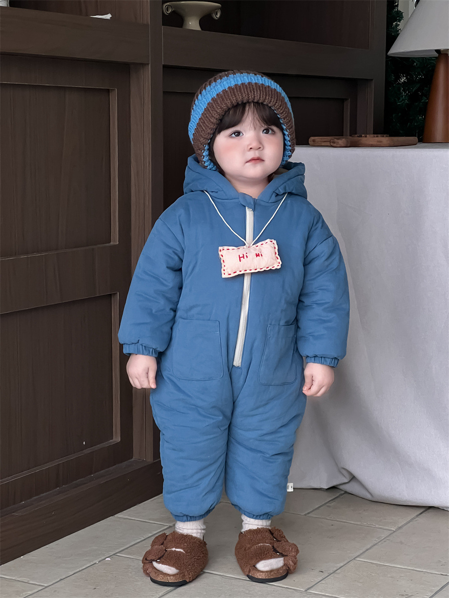 Ropa infantil de otoño y invierno 2024 bebés de otoño y invierno ropa de algodón de escalada de ropa infantil coreana para bebés gruesa ropa unida