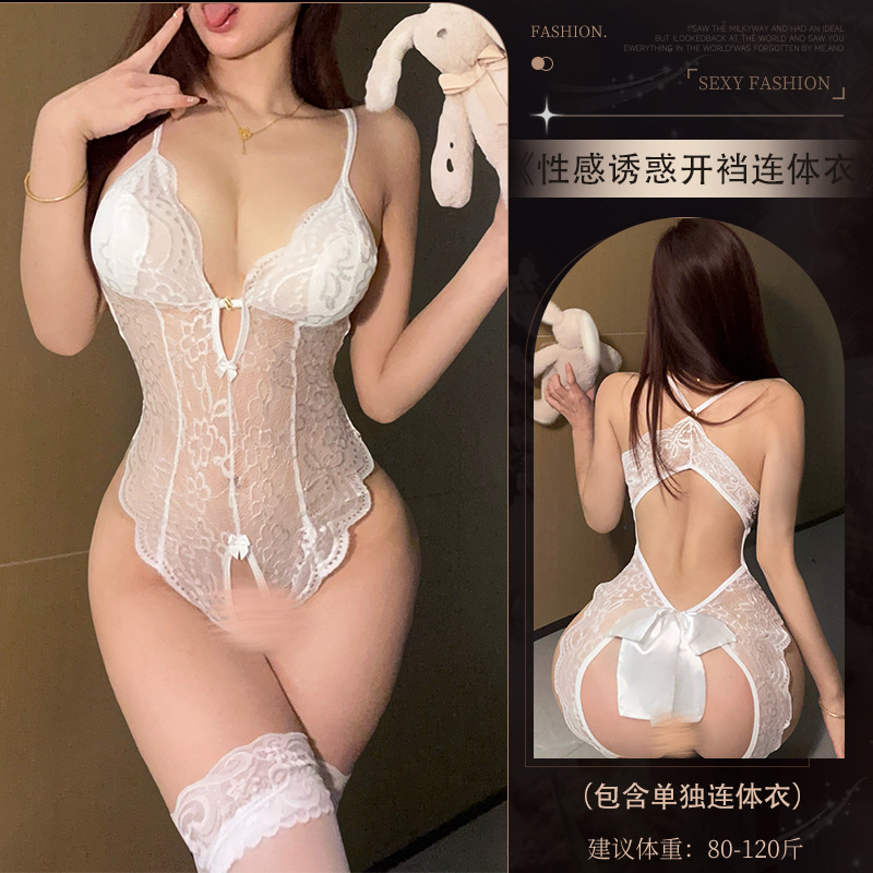 4437 퓨어디자이어화이트 [나비넥타이 크로치리스 점프슈트]
