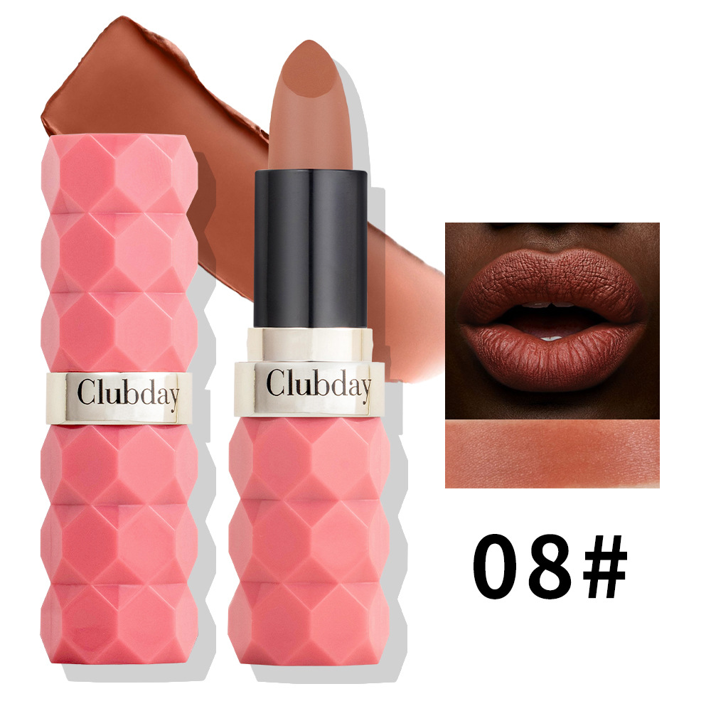 Clubday diamond-cut matte lipstick, non-fading and non-sticky velvet 8-color matte lipstick undefined