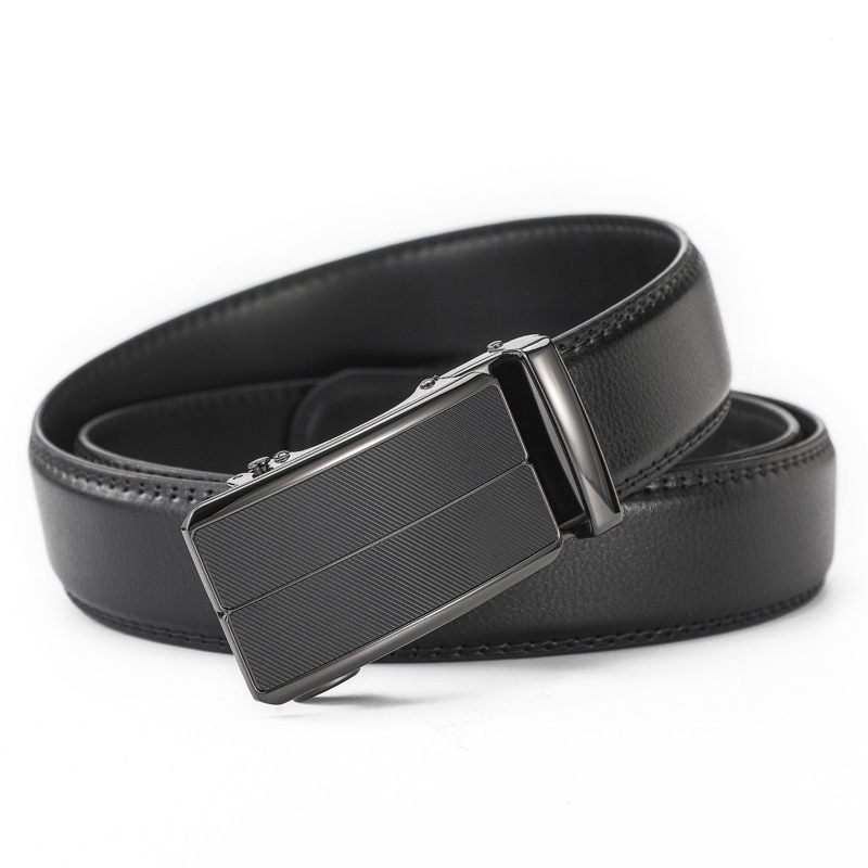 Minimalist Retro Genuine Leather Belt With Automatic Buckle For Men_voghion.com