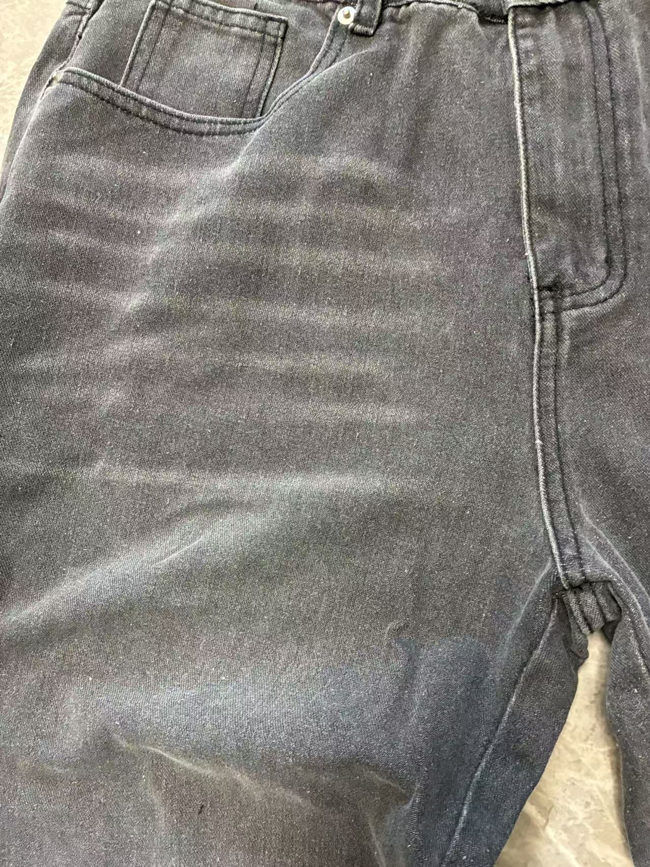 Men's Clothing Autumn And Winter Men's Letter Embroidery Hot Stamping Lambskin Jacket Jeans Suit_voghion.com