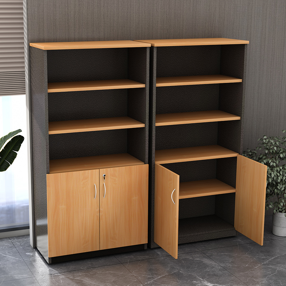 Gabinete de archivos, gabinete de archivos de escritorio de piso, gabinete de madera clásico, estante moderno y simple.