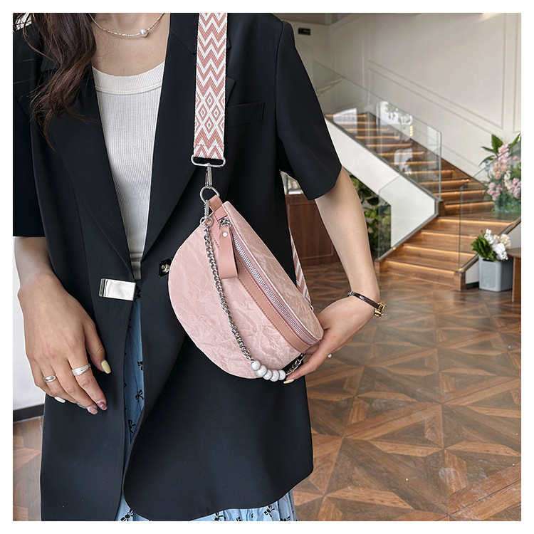 750g Weight Nylon Lining Material Zipper Closure Type Single Shoulder Strap Strap Type Crossbody Bag Bags Type Casual, Holiday Occasion Pu Leather Material Solid Color Pattern All Seasons Season Women's Gender Vintage Style, Streetwear Style Dumpling Shape Shape Medium Size Women's Vintage Style Streetwear Solid Color Pu Leather Waist Bags 5