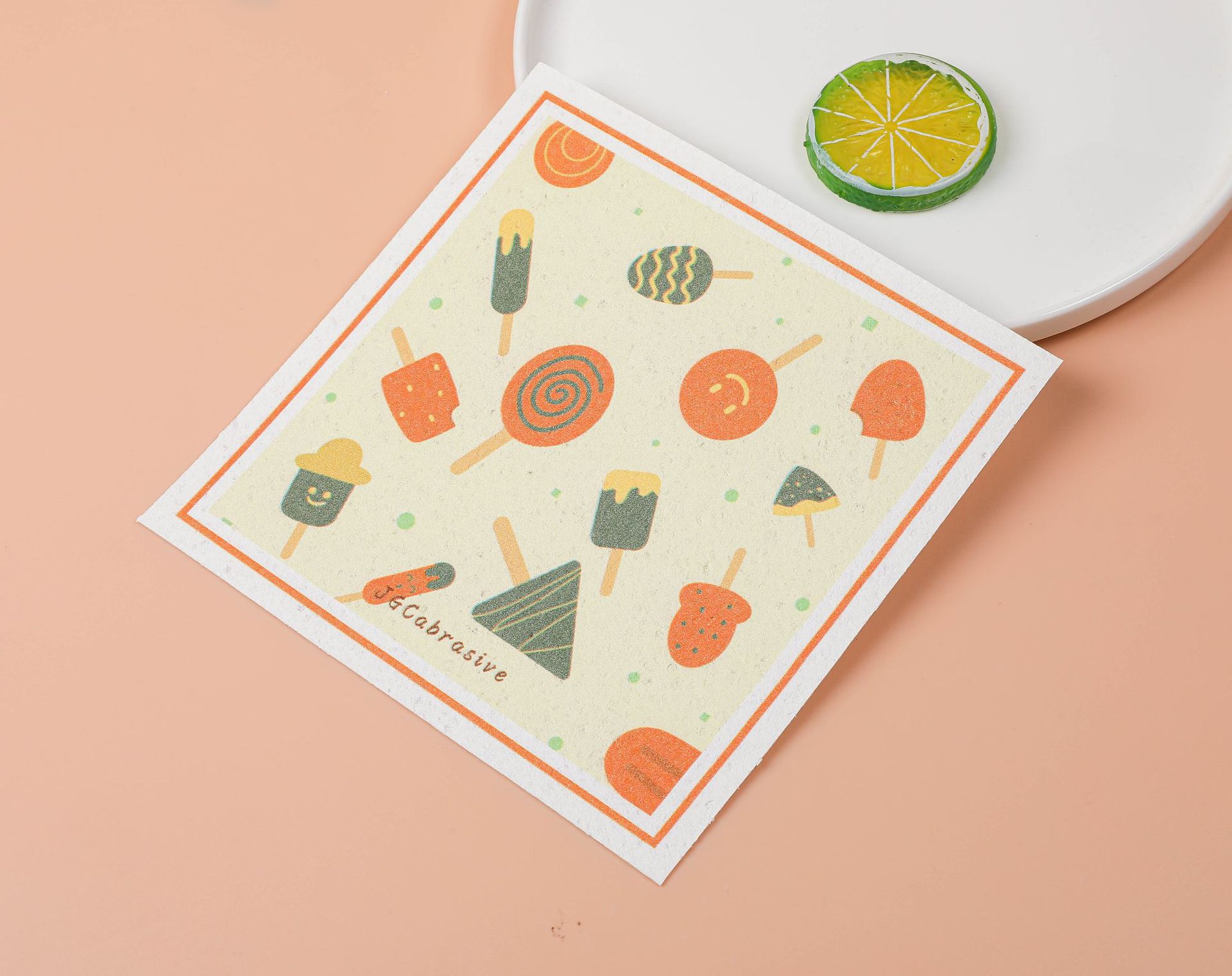 Pulpa de madera algodón trapo cocina absorbente dibujos animados descontaminación esponja paño estropajo fibra de madera paño plato toalla al por mayor