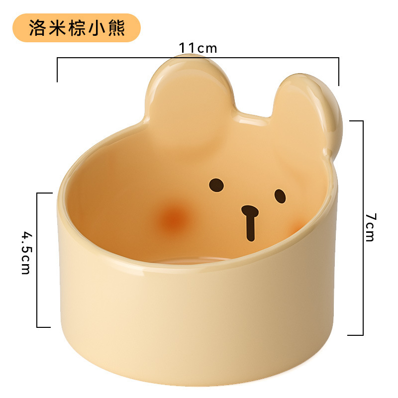 Suministros transfronterizos para mascotas, área de humedad de alimentos, tazones dobles de cerámica para gatos lindos, tazones para gatos anti-volcado, tazones para beber, tazones para perros, tazones para mascotas