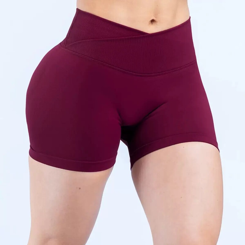 Amazon's Popular Seamless Yoga Outdoor Sports Fitness Shorts with Cross-Waist Design, Hip-Lifting and Slimming Effect Amazon's Popular Seamless Yoga Outdoor Sports Fitness Shorts with Cross-Waist Design, Hip-Lifting and Slimming Effect