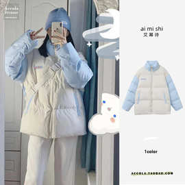 轻薄羽绒服女冬季韩系学生小个子棉袄2025年新款派克服加厚外套