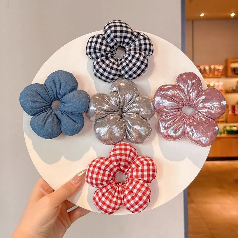 Cabeza de bola de flores Anillo para el cabello del intestino grueso 2025 nueva cuerda para la cabeza para niñas y niños atan el cabello, la banda elástica no daña el cabello, la cuerda para el cabello, accesorios para el cabello