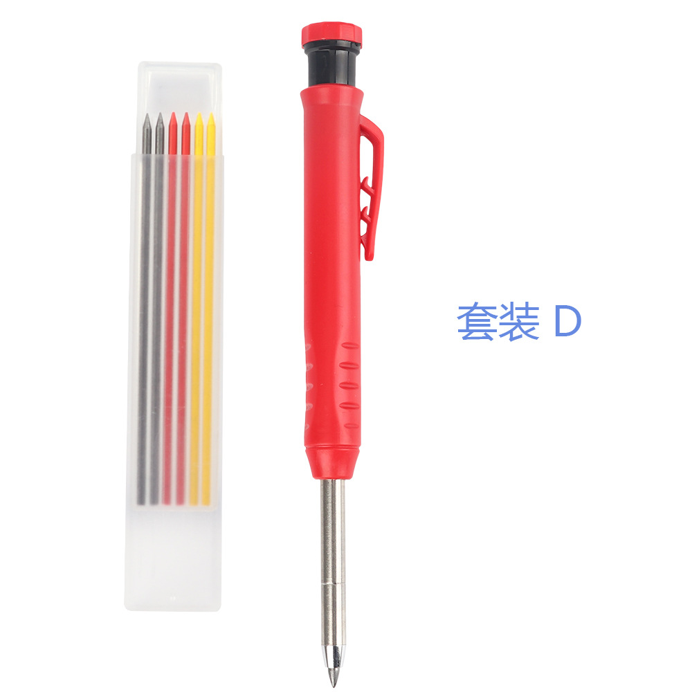 Lápiz agujero profundo carpintería pluma móvil carpintería pintura ingeniería pluma ajustable marcado grafito recarga con pelador
