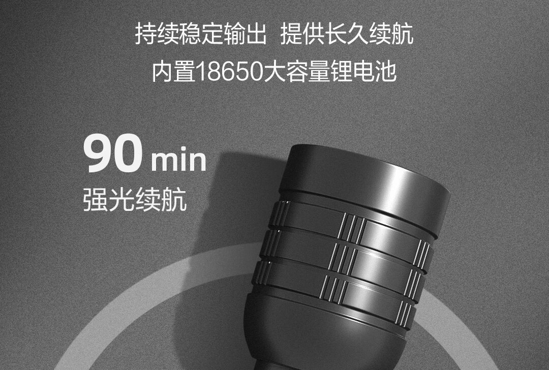 Deli Flashlight Strong Light Flashlight Type-C Rechargeable Light Portable Outdoor Lighting Emergency Light with Window-Breaking Hammer