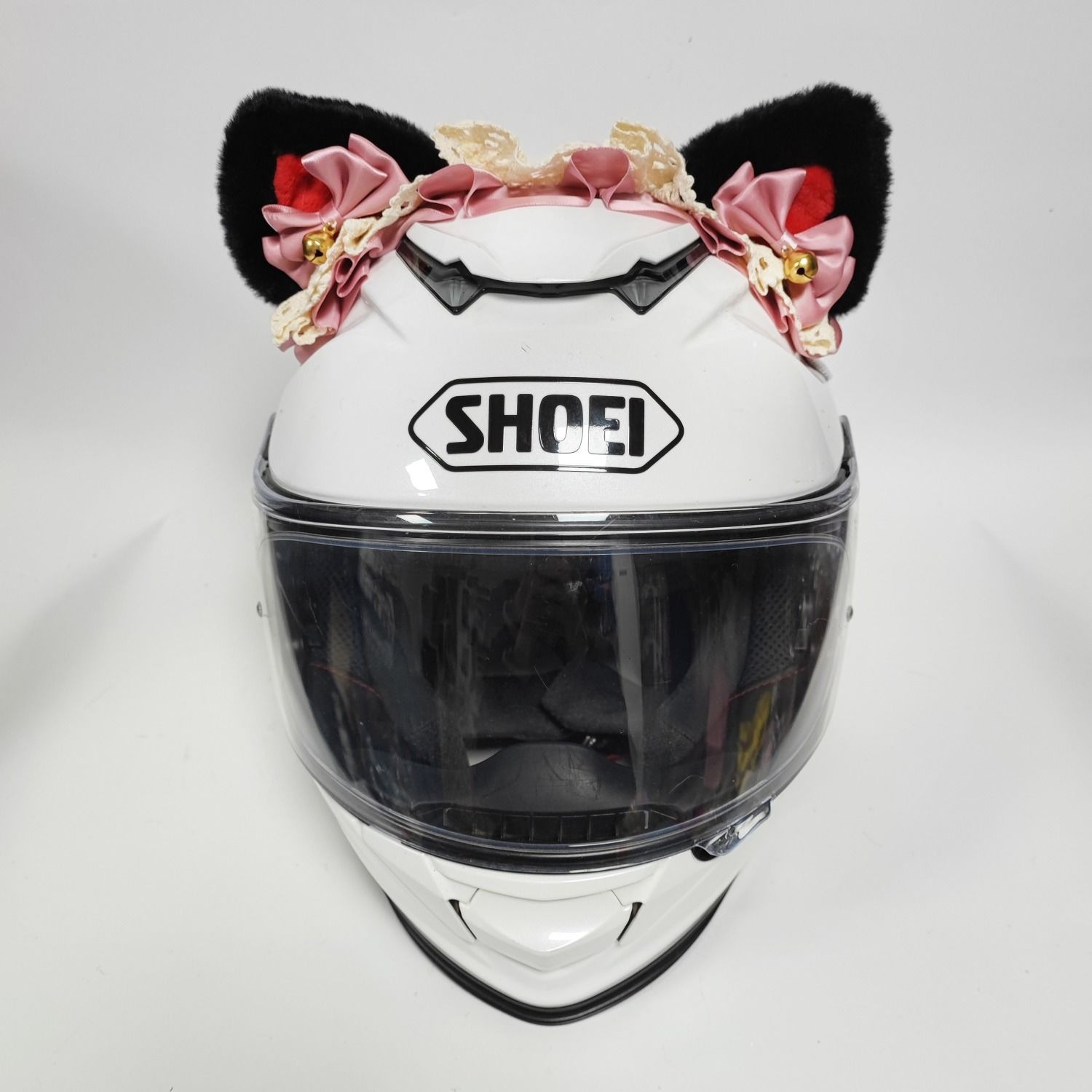 Lolita Style Cute Cat Ear Helmet Decoration Detachable Bendable Female Motorcycle Accessories Electric Vehicle Skiing