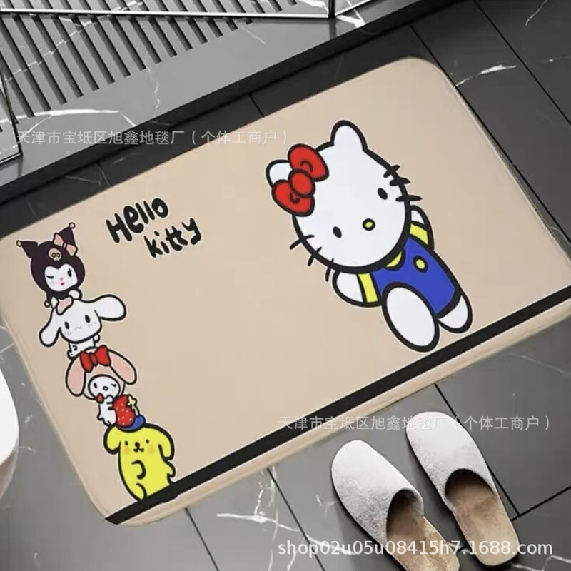 クロスボーダー Amazon 漫画 kt 猫浴室フロアマットフランネルキッチンドア滑り止めフットマットはラベルで発送できます|undefined