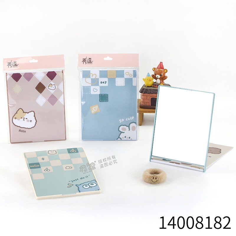 Factory wholesale plastic portable portable mirror cute cartoon…