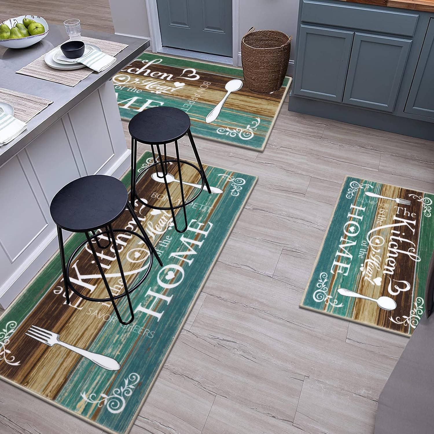 home kitchen carpet thick long strip combination floor mat oil absorption and dirt resistant bathroom foot mat_voghion.com