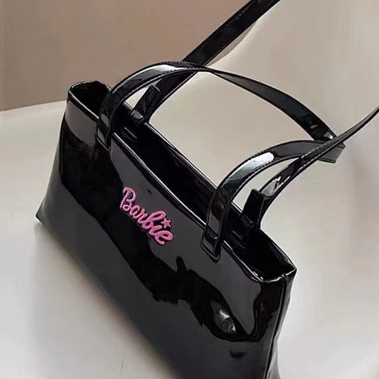 Barbie chica bolso de hombro brillante Mujer nicho diseño bolsa 2022 nuevo bolso horizontal axila baguette bolsa