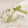 T011 magpie + wooden ring + grass green ribbon