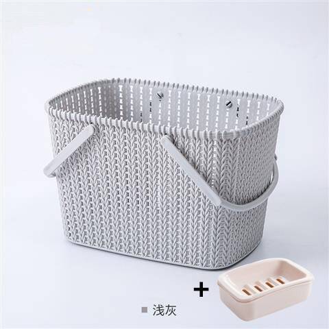 手提洗澡篮子放洗漱用品的浴筐韩国可爱洗浴沐浴蓝浴室收纳框塑料|undefined