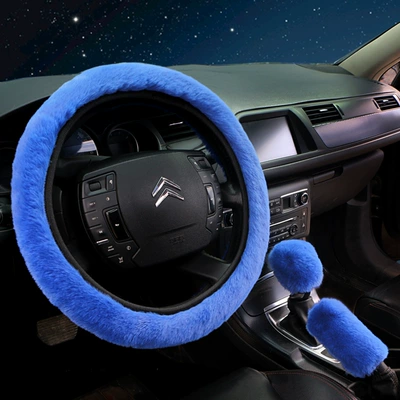 Factory direct new winter: Steering wheel cover - jewel-blue-three-piece-set-38cm
