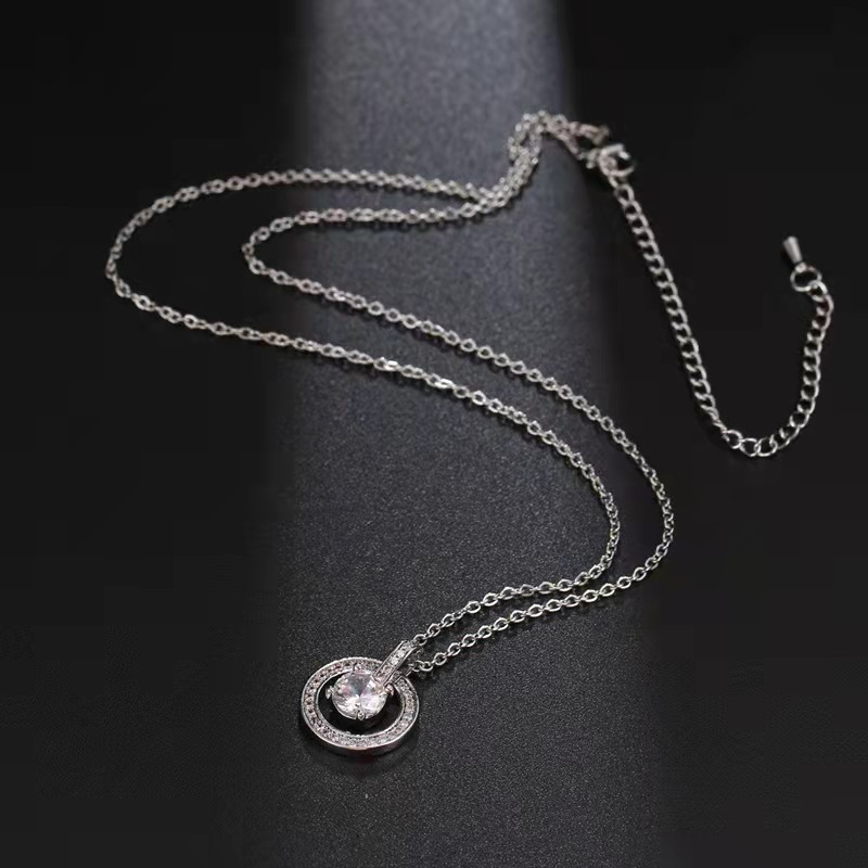 Moda coreana ronda Super flash collar micro incrustaciones ZIRCON clavícula colgante corazón latiendo red joyería caliente
