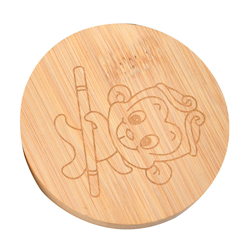 Fabricantes de venta al por mayor taza de cerámica redonda de pino sellado taza cubierta con anillo de silicona de grado alimenticio cubierta de madera impresa logotipo