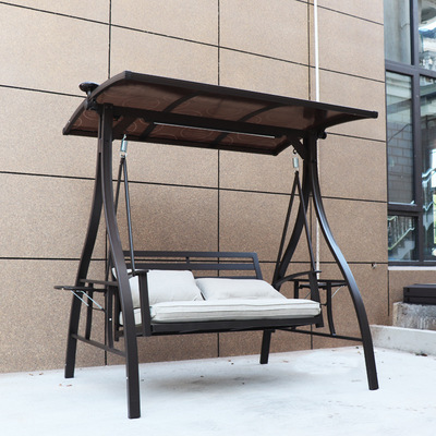 室外户外秋千摇椅庭院花园双人吊椅家用阳台太阳能秋千荡椅批发